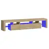 Image de Vidaxl meuble tv avec lumières led chêne sonoma 200x36,5x40 cm