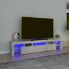 Image de vidaXL Meuble TV avec Lumières LED Centre de Divertissement Rangement Meuble Média Meuble de Salon Salle de Séjour Maison 3152813