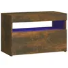 Image de Table De Chevet Avec Lumières Led Chêne Fumé 60x35x40 Cm Vidaxl