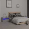Image de Tables De Chevet 2 Pcs Et Lumières Led Sonoma Gris 60x35x40 Cm Vidaxl
