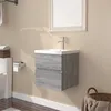 Image de vidaXL Meuble Lavabo avec Bassin Intégré Armoire sous Lavabo Meuble de Rangement de Salle de Bain Maison Sonoma Gris Bois 3152859