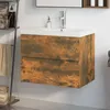 Image de vidaXL Meuble Lavabo avec Bassin Intégré Armoire sous Lavabo Meuble de Rangement de Salle de Bain Maison Chêne Fumé Bois 3152870