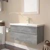 Image de Meuble Lavabo Avec Bassin Intégré Sonoma Gris Bois D'ingénierie Vidaxl