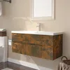 Image de vidaXL Meuble Lavabo avec Bassin Intégré Armoire sous Lavabo Meuble de Rangement de Salle de Bain Maison Chêne Fumé Bois 3152885