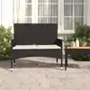 Image de Banc De Jardin À 2 Places Avec Coussins Noir Résine Tressée Vidaxl
