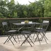 Image de Chaises De Bistrot Pliantes Lot De 6 Noir Résine Tressée Acier Vidaxl