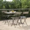 Image de vidaXL Chaises de bistrot pliantes 4 pcs Gris Résine tressée et acier 3152118