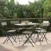 Image de Chaises De Bistrot Pliantes Lot De 6 Gris Résine Tressée Acier Vidaxl