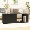 Image de vidaXL Table basse Noir 100x505x35 cm Bois dingénierie 816537