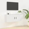 Image de Meuble Tv Mural Blanc 100x34,5x40 Cm Vidaxl