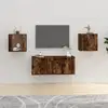 Image de Meubles Tv Muraux 2 Pcs Chêne Fumé 40x34,5x40 Cm Vidaxl