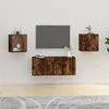 Image de 816651 vidaXL Meubles TV muraux 2 pcs Chêne fumé 40x34 5x40 cm