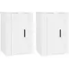 Image de Meubles Tv Muraux 2 Pcs Blanc 40x34,5x60 Cm Vidaxl