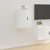 Image de 816660 vidaXL Meuble TV mural Blanc brillant 40x345x60 cm