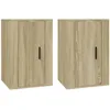 Image de Meubles Tv Muraux 2 Pcs Chêne Sonoma 40x34,5x60 Cm Vidaxl