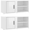 Image de Meubles Tv 2 Pcs Blanc Brillant 80x31,5x36 Cm Bois D'ingénierie Vidaxl