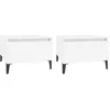 Image de Tables D'appoint 2 Pcs Blanc 50x46x35 Cm Bois D'ingénierie Vidaxl