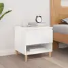 Image de Table De Chevet Blanc Brillant 50x46x50 Cm Bois D’ingénierie Vidaxl