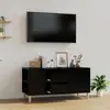 Image de Meuble Tv Noir 102x44,5x50 Cm Bois D'ingénierie Vidaxl