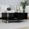 Image de vidaXL Table basse Noir 90x50x365 cm Bois dingénierie 821061