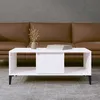 Image de 821068 vidaXL Table basse Blanc 90x50x365 cm Bois dingénierie