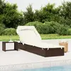 Image de Transat Avec Toit Pliable Marron 213x63x97 Cm Résine Tressée Vidaxl