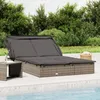 Image de vidaXL Transat 2 places avec toit pliable gris 213x118x97 cm 319651