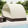 Image de Transat 2 Places Avec Toit Rond Marron 211x112x140 Cm Vidaxl