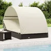 Image de Transat 2 Places Avec Toit Rond Noir 211x112x140 Cm Vidaxl