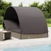 Image de Transat 2 Places Avec Toit Rond Gris 211x112x140 Cm Vidaxl