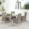 Image de Chaises De Jardin Avec Coussins Lot De 4 Résine Tressée Gris Vidaxl