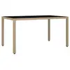 Image de Vidaxl table de jardin plateau en verre résine tressée verre trempé