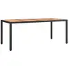 Image de Vidaxl table de jardin plateau en bois noir résine tressée bois massif