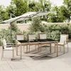 Image de Table De Jardin Plateau En Verre Résine Tressée Verre Trempé Vidaxl