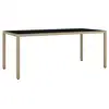 Image de Vidaxl table de jardin plateau en verre résine tressée verre trempé
