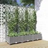 Image de vidaXL Jardinière avec treillis Gris clair 120x40x1215 cm PP 153273