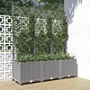 Image de vidaXL Jardinière avec treillis Gris clair 120x40x136 cm PP 153274