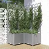 Image de Jardinière Avec Treillis Gris Clair 80x80x136 Cm Pp Vidaxl