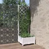 Image de vidaXL Jardinière avec treillis Blanc 40x40x121 5 cm PP 153279