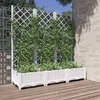 Image de vidaXL Jardinière avec treillis Blanc 120 x 40 x 1215 cm PP 153283