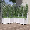 Image de vidaXL Jardinière avec treillis Blanc 120x120x136 cm PP 153288