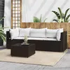 Image de vidaXL Salon de jardin 4 pcs avec coussins Marron Résine tressée ensemble de salon dextérieur ensemble de mobilier 319751