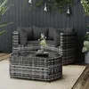 Image de vidaXL Salon de jardin 4 pcs avec coussins Gris Résine tressée ensemble de salon dextérieur ensemble de mobilier 319776