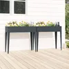 Image de 3154236 vidaXL Jardinières 2 pcs Gris Acier galvanisé