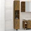 Image de Armoire De Bain Chêne Fumé 30x30x179 Cm Bois D'ingénierie Vidaxl