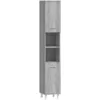 Image de Armoire De Bain Sonoma Gris 30x30x179 Cm Bois D'ingénierie Vidaxl