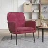 Image de vidaXL Fauteuil Rouge bordeaux 62x79x79 cm Velours 351408