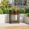Image de Jardinière Avec Étagère Marron Miel 54x34,5x81 Cm Bois De Pin Vidaxl