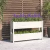 Image de Jardinière Blanc 112x25x66 Cm Bois Massif De Pin Vidaxl