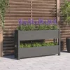 Image de vidaXL Jardinière Gris 112x25x66 cm Bois massif de pin 823929